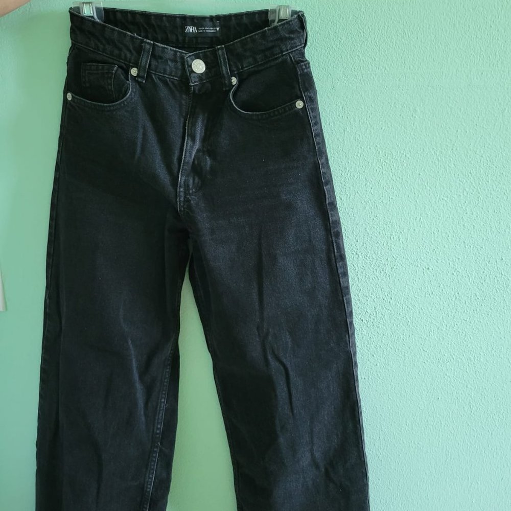 ZARA black flare mom jeans